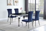 Betty Ink Blue Chrome Upholstered Side Chairs, Set of 4 Online