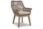 Beach Front Beige Arm Chair with Cushion Hot on Sale