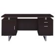 Lawtey Cappuccino Rectangular Storage Office Desk Hot on Sale