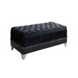 Barzini Black Tufted Rectangular Trunk with Nailhead Discount