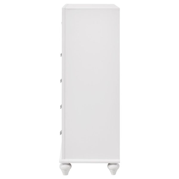 Barzini White 5-Drawer Chest Discount