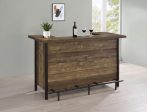 Bellemore Rustic Oak Rectangular Storage Bar Unit on Sale