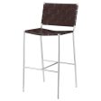 Adelaide Brown Chrome Upholstered Bar Stool with Open Back Sale