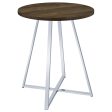 Bexter White Chrome Faux Marble Round Top Bar Table For Sale