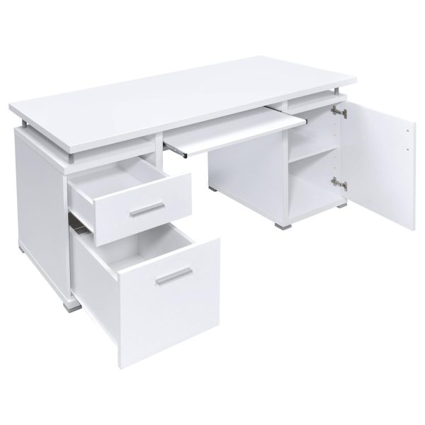 Tracy White 2-Drawer Computer Desk Discount