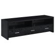 Alton 62  3-Drawer TV Console Black Oak Cheap