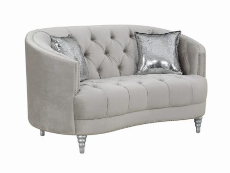 Avonlea Sloped Arm Tufted Loveseat Gray Online now