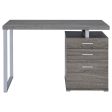 Brennan Weathered Gray 3-Drawer Office Desk Fashion