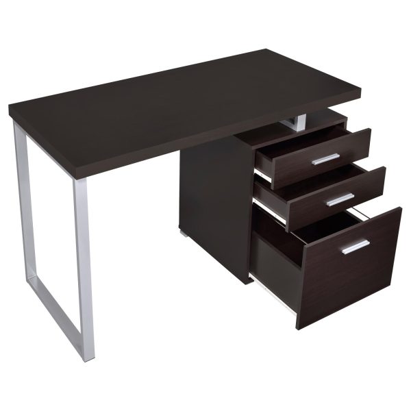 Brennan Cappuccino 3-Drawer Office Desk on Sale