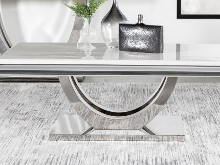 Adabella White Chrome U-Base Rectangle Coffee Table Online