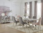 Antoine White Chrome Rectangle Dining Table For Cheap