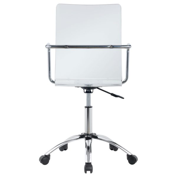 Amaturo Clear Chrome Office Chair with Casters For Discount