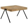 Avery Natural Black Rectangular Coffee Table with Metal Legs Fashion