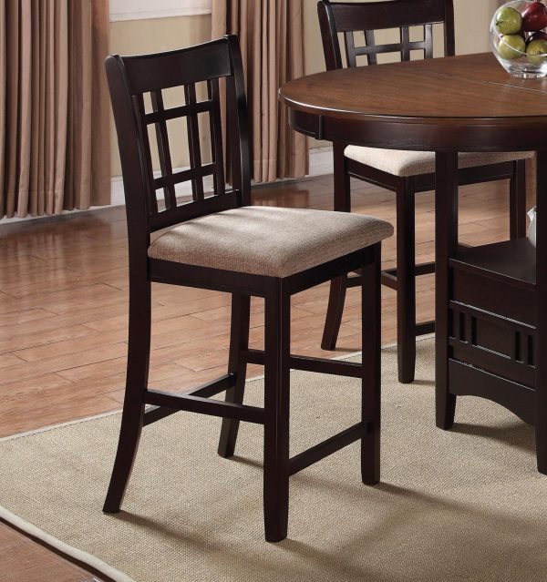 Lavon Tan Espresso Lattice Back Counter Stools, Set of 2 Discount