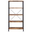 Analiese Antique Nutmeg 4-Shelf Bookcase Fashion