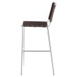 Adelaide Brown Chrome Upholstered Bar Stool with Open Back Sale