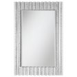 Aideen Silver Rectangular Wall Mirror with Vertical Stripes of Faux Crystals For Cheap