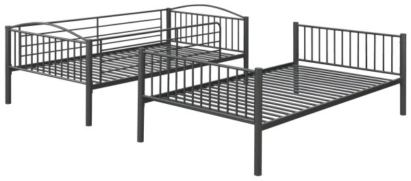 Anson Gunmetal Twin over Twin Bunk Bed with Ladder Discount