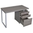 Brennan Weathered Gray 3-Drawer Office Desk Fashion