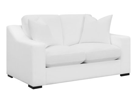 Ashlyn Upholstered Sloped Arms Loveseat White Online