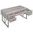 Analiese Gray Driftwood 4-Drawer Writing Desk For Sale