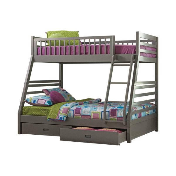 Ashton Gray Twin over Full 2-Drawer Bunk Bed Online