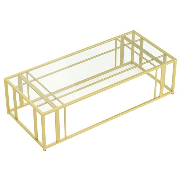 Adri Matte Brass Metal Frame Coffee Table Online