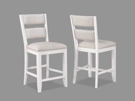 Wendy White Counter Height Chair, Set of 2 Fashion