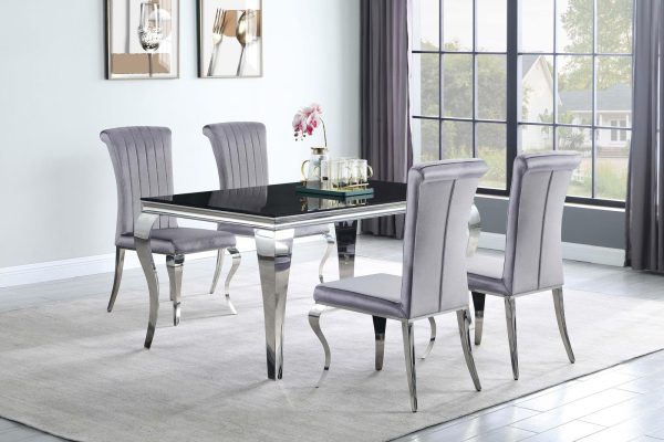 Betty Gray Chrome Upholstered Side Chairs, Set of 4 Online