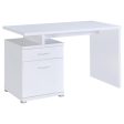 Irving White 2-Drawer Office Desk with Cabinet Online Hot Sale