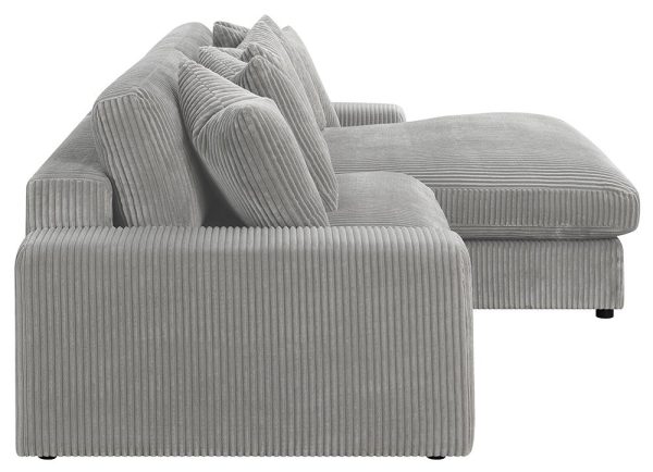 Blaine Upholstered Reversible Sectional Fog Online Sale