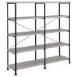 Analiese Gray Driftwood 4-Shelf Open Bookcase For Sale