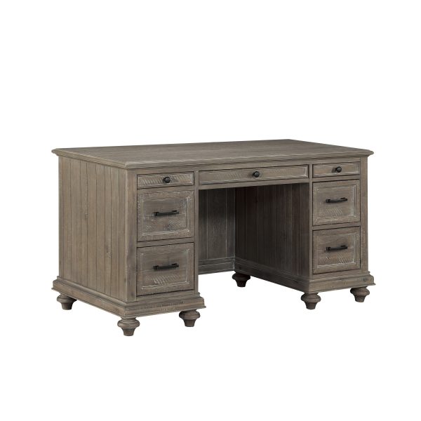 Cardano Driftwood Light Brown Executive Desk For Sale