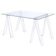 Amaturo Clear Writing Desk with Glass Top Discount