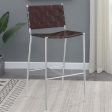 Adelaide Brown Chrome Upholstered Bar Stool with Open Back Sale