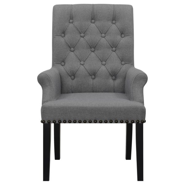 Alana Upholstered Tufted Arm Chair with Nailhead Trim Online now