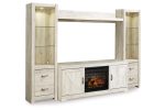 Bellaby Whitewash 4-Piece Entertainment Center with Electric Fireplace Online Sale