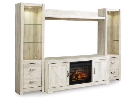 Bellaby Whitewash 4-Piece Entertainment Center with Electric Fireplace Online Sale