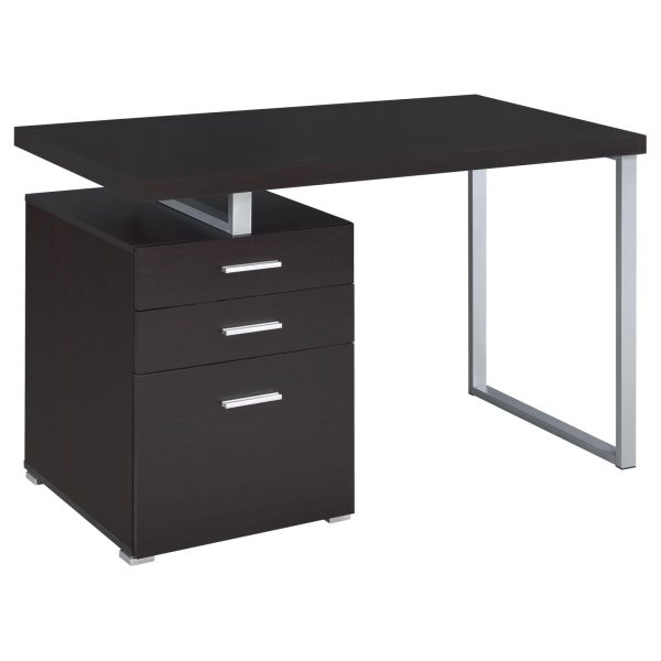 Brennan Cappuccino 3-Drawer Office Desk on Sale