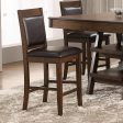 Dewey Brown Walnut Upholstered Counter Height Chairs with Footrest, Set of 2 on Sale