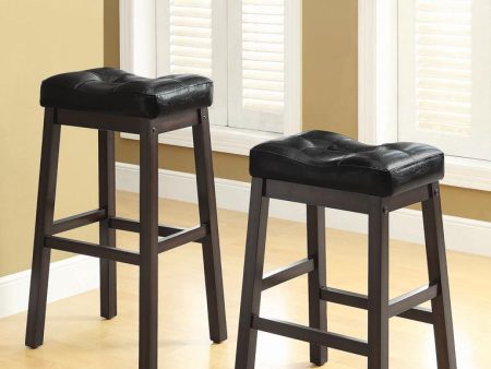 Donald Black Cappuccino Upholstered Counter Height Stools, Set of 2 Sale