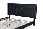 Amelia Black PU Leather King Platform Bed For Cheap