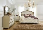 Antonella Ivory Camel Upholstered Panel Bedroom Set Online Sale