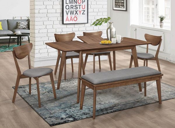 Alfredo Natural Walnut Rectangular Dining Table Online