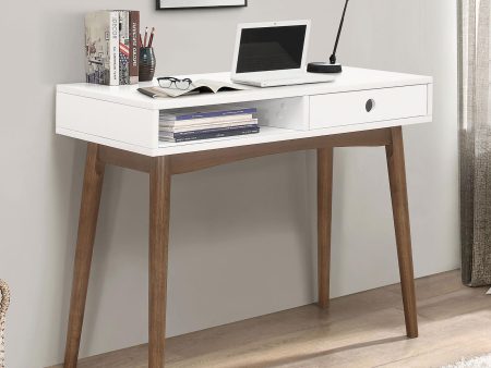 Bradenton White Walnut 1-Drawer Writing Desk Fashion