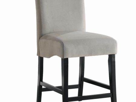 Stanton Gray Black Upholstered Counter Height Chairs, Set of 2 For Sale