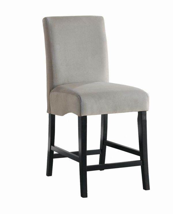 Stanton Gray Black Upholstered Counter Height Chairs, Set of 2 For Sale