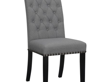 Alana Upholstered Tufted Side Chairs with Nailhead Trim, Set of 2 For Discount