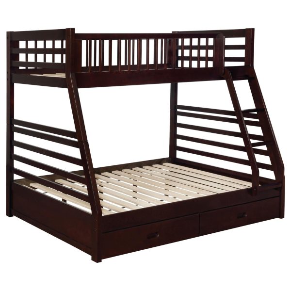 Ashton Cappuccino Twin over Full 2-Drawer Bunk Bed Sale