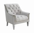 Avonlea Gray Sloped Arm Tufted Chair For Cheap